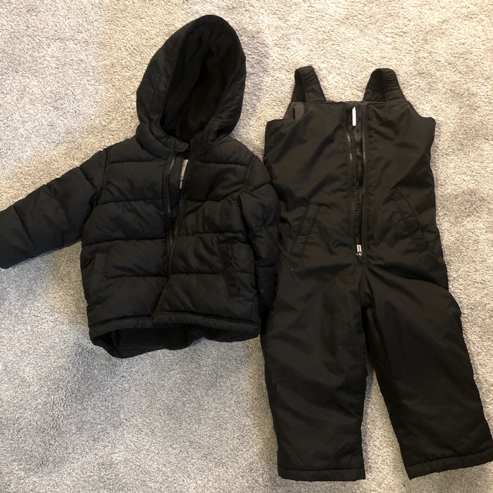 Toddler snow jacket and snow overalls